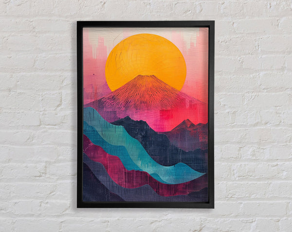 Sun Volcano Framed Print