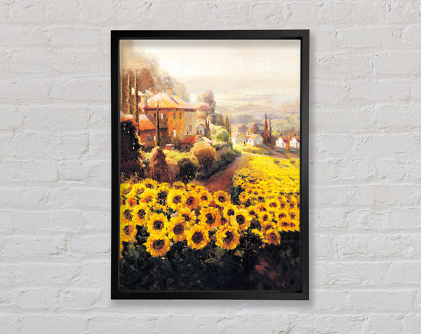 Sunflower Village Framed Print
