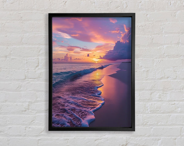 Sunset Hue Beach Framed Print
