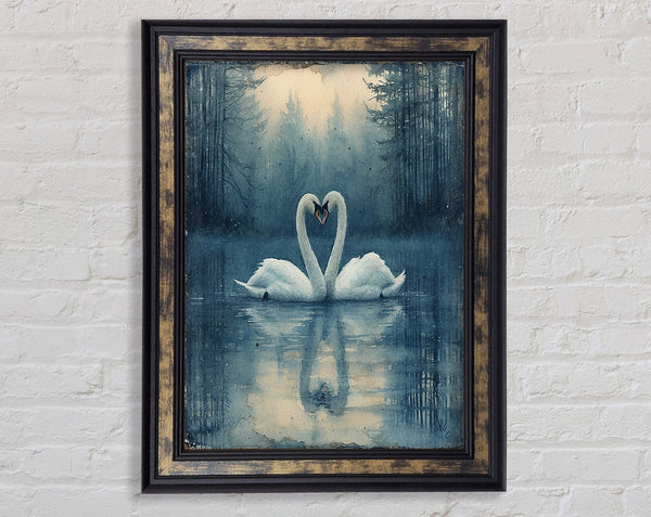 Swan Love Framed Print