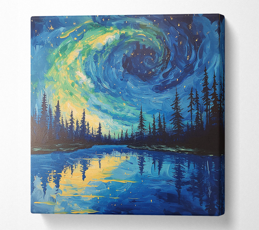  A Canvas Print of Swirls Of Blue Lake Canvas Art