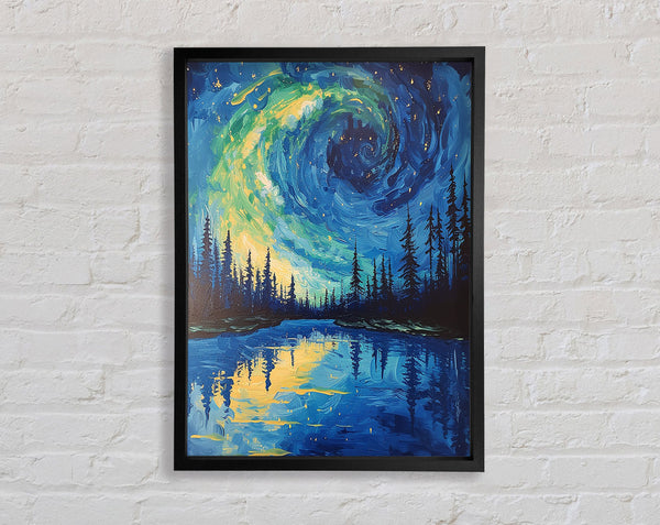 Swirls Of Blue Lake Framed Print