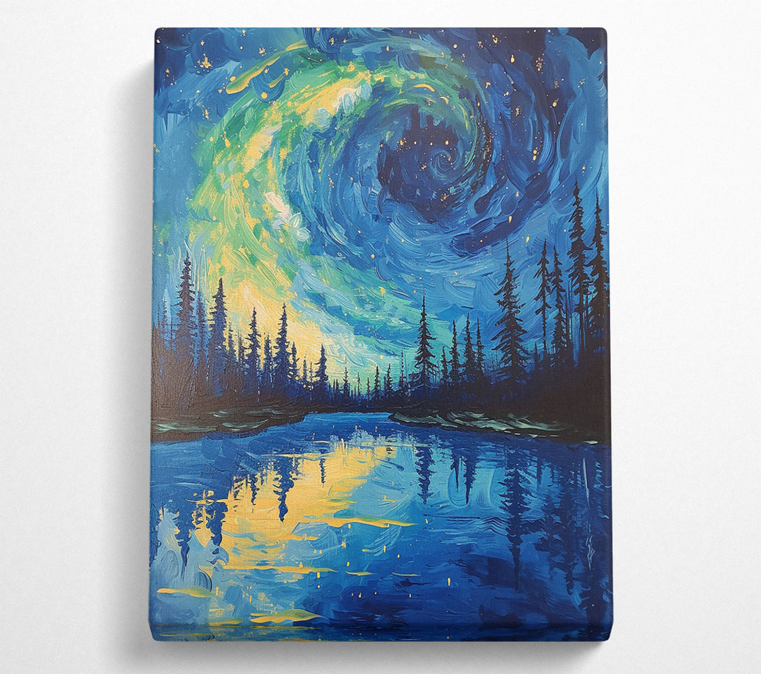  A Canvas Print of Swirls Of Blue Lake Canvas Art