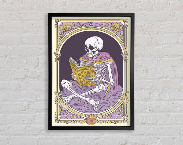 Tarot Card Reading Skeleton Framed Print