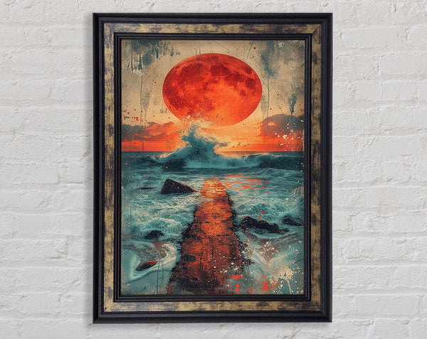 The Coastal Distressed Sun Framed Print