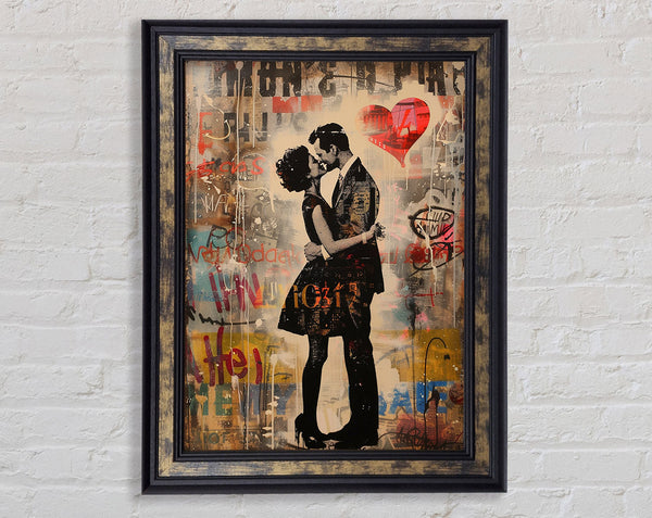 The Couples Graffiti Framed Print