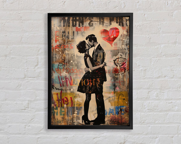 The Couples Graffiti Framed Print