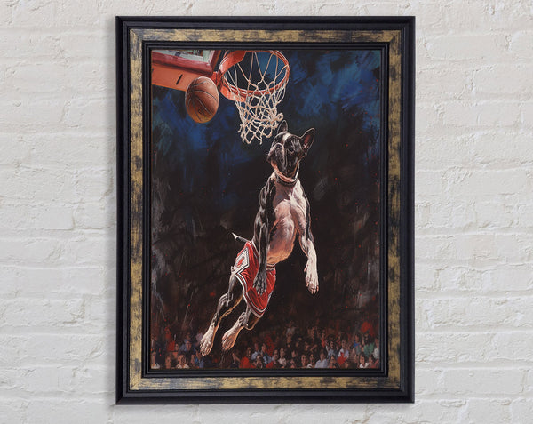The Frenchie Shoots Framed Print