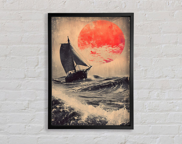 The Ship On The Ocean Sun Framed Print