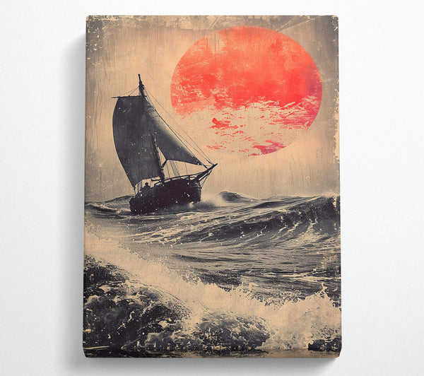  A Canvas Print of The Ship On The Ocean Sun Canvas Art