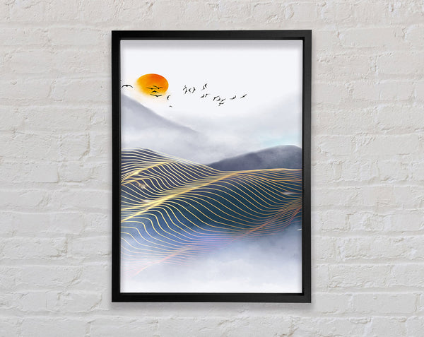 The Sun Above The Mountains Framed Print