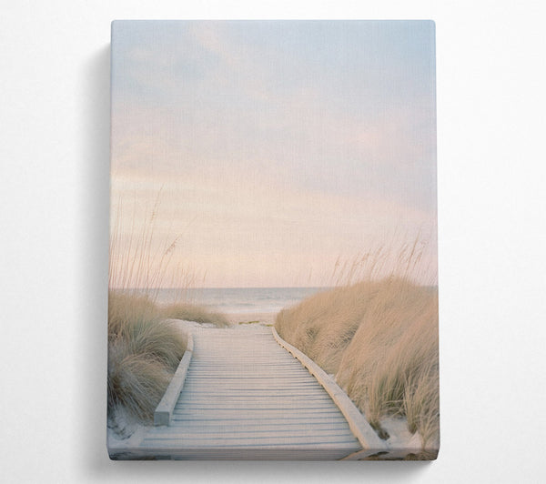  A Canvas Print of The Walk Along The Beach Canvas Art