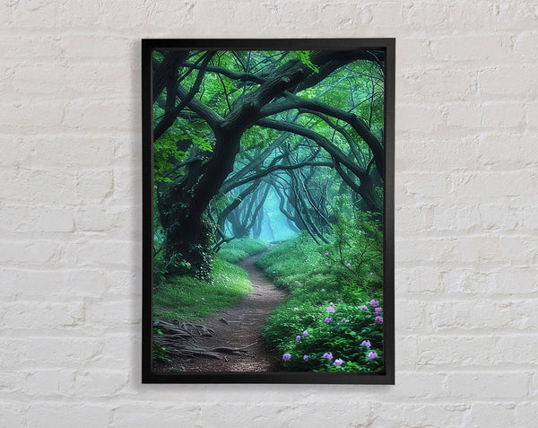 Thick Trees In The Forest Framed Print