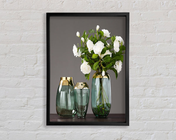 Three Green Vases Framed Print