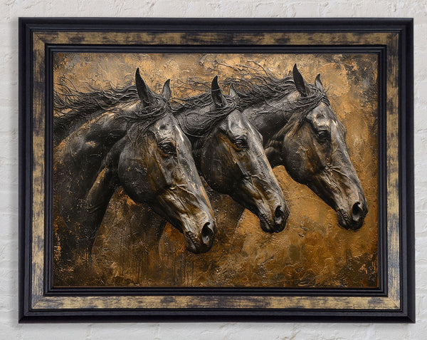 Three Stailions Framed Print