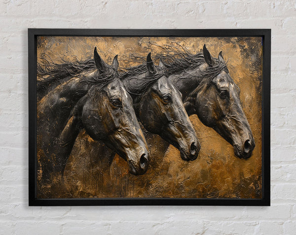 Three Stailions Framed Print