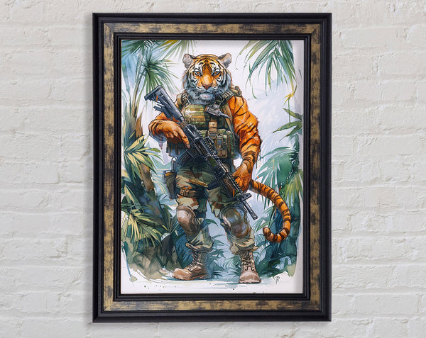 Tiger Militant Framed Print