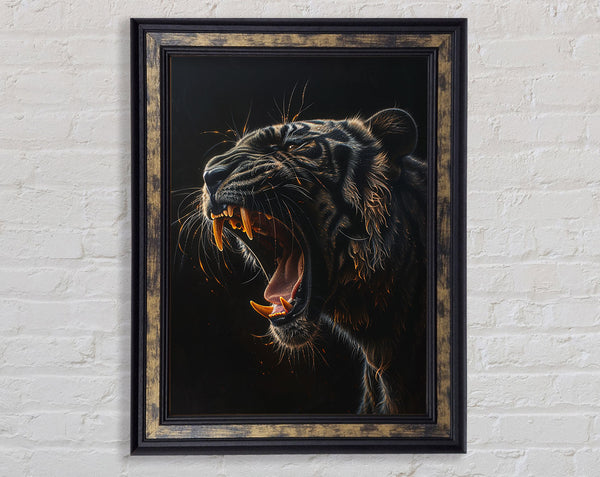 Tiger Yellow Teeth Framed Print