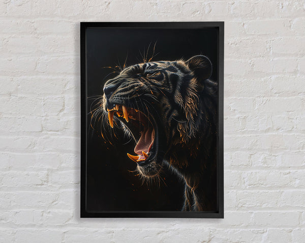 Tiger Yellow Teeth Framed Print