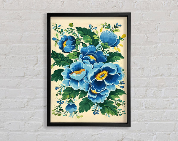 Traditional Flowers Framed Print