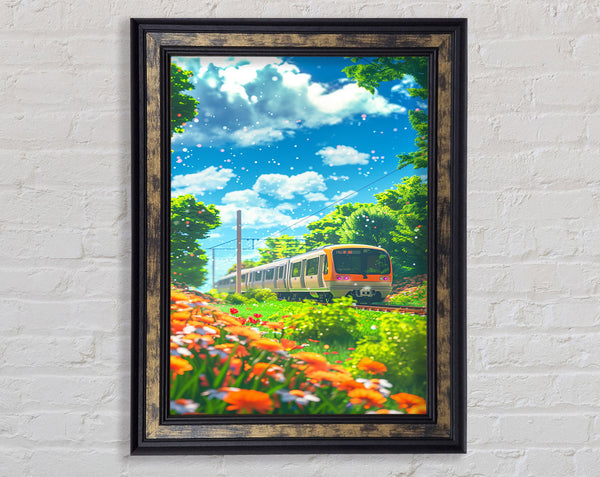 Train Through The Countryside Framed Print