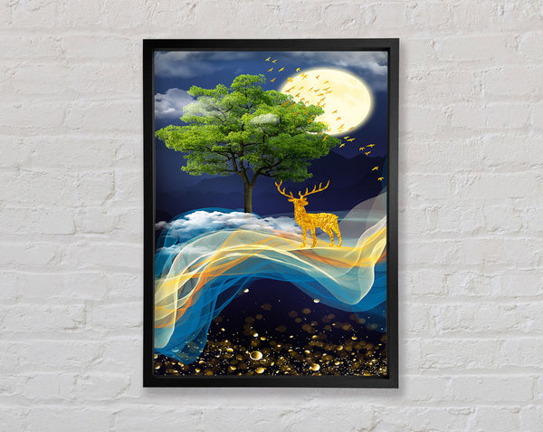 Tree In Night Sky Framed Print