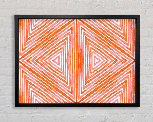 Triangle Orange Lines Framed Print