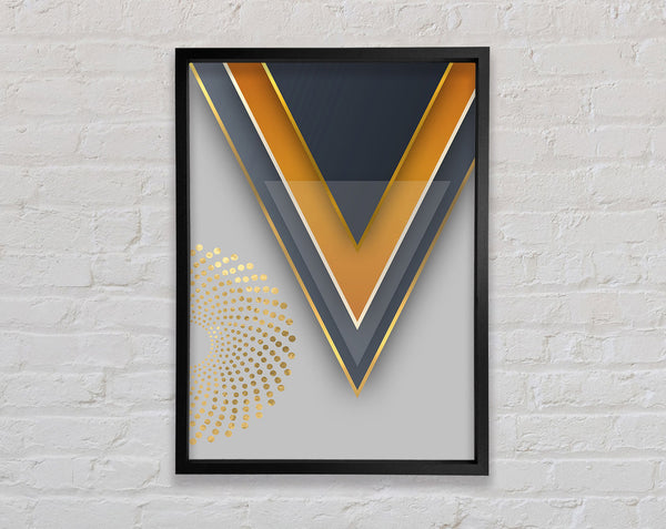 Triangle Shapes With Gold Framed Print