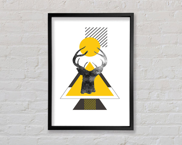 Triangle Stagg Circle Framed Print