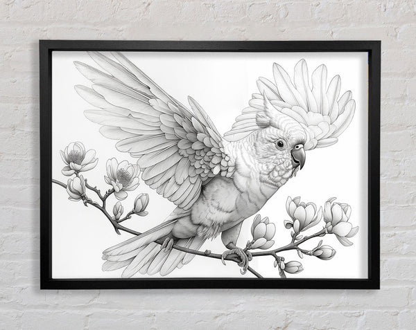 Tropical Bird On A Branch Framed Print