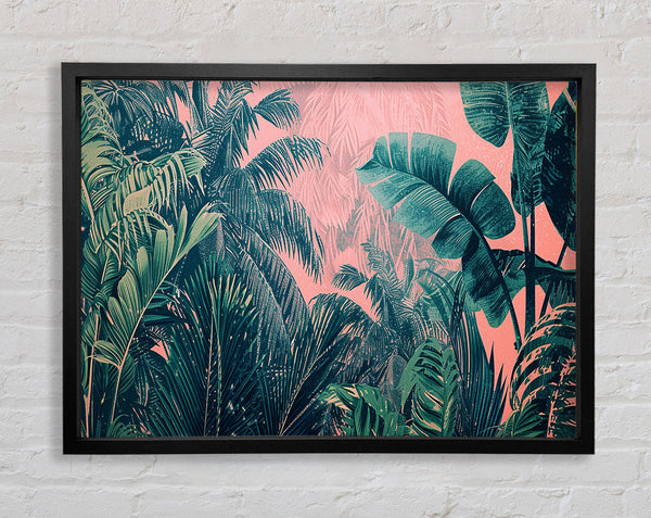 Tropical Trees In The Jungle Framed Print