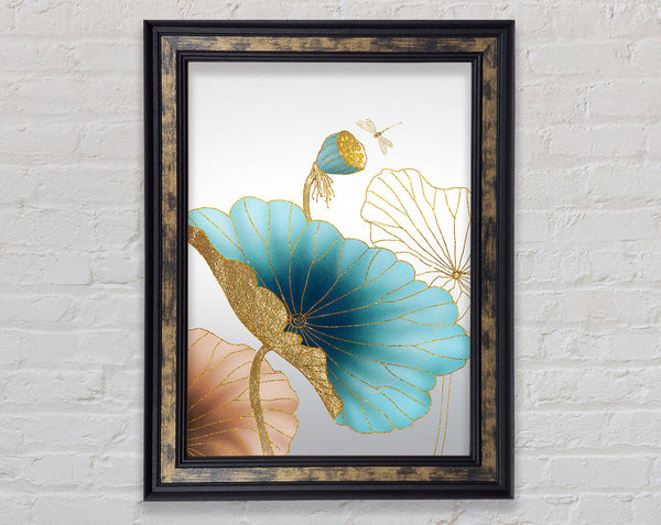 Turquoise Flower Framed Print