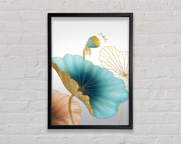 Turquoise Flower Framed Print