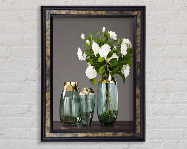 Turquoise Vases Framed Print