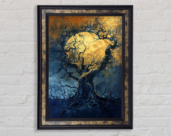 Twisted Moon Tree Framed Print