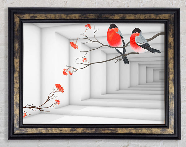Two Bird Branch Framed Print