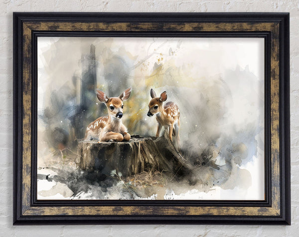 Two Little Deer Framed Print