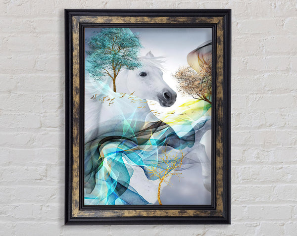 Unicorn Riding Framed Print