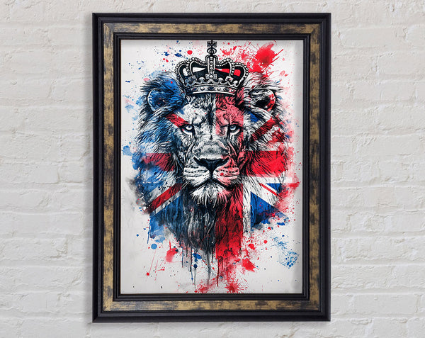 Union Jack Lion Framed Print