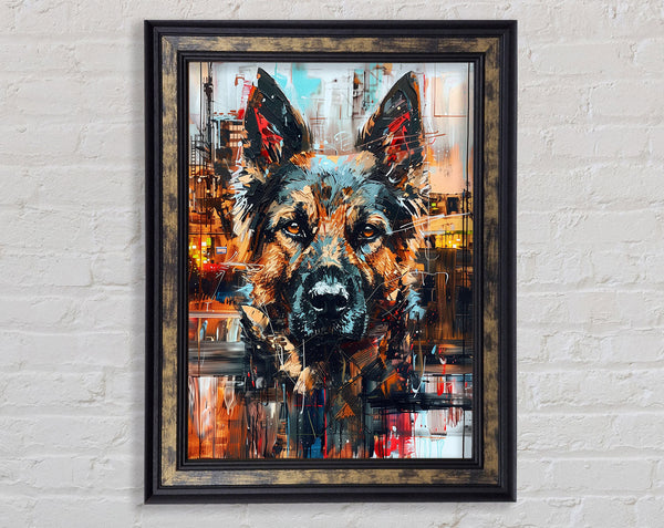 Urban Alsatian Framed Print
