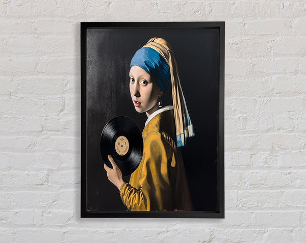 Vermeer Pearl Earring Record Dj Framed Print