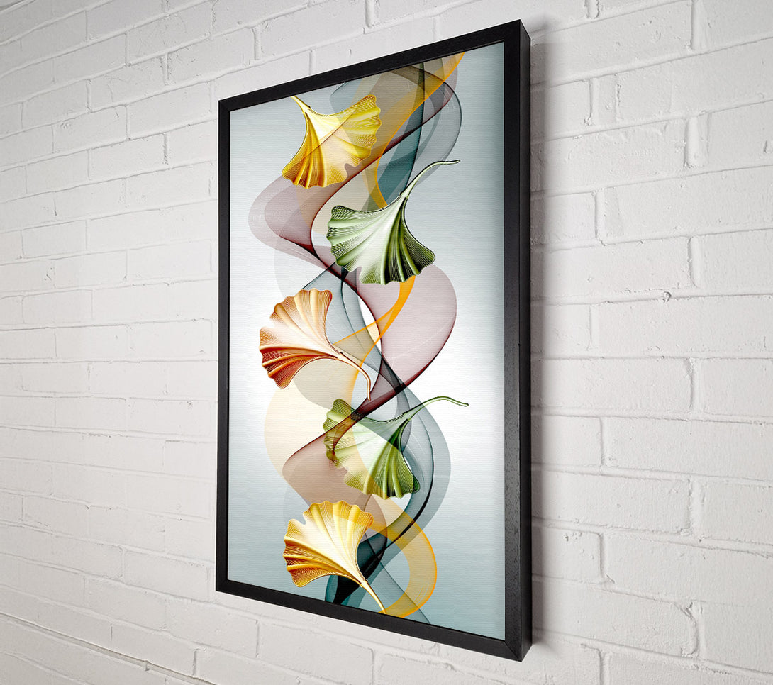  A Canvas Print of Vibrant Coloured Leaves Swirl Canvas Wall Art