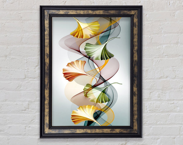 Vibrant Coloured Leaves Swirl Framed Print