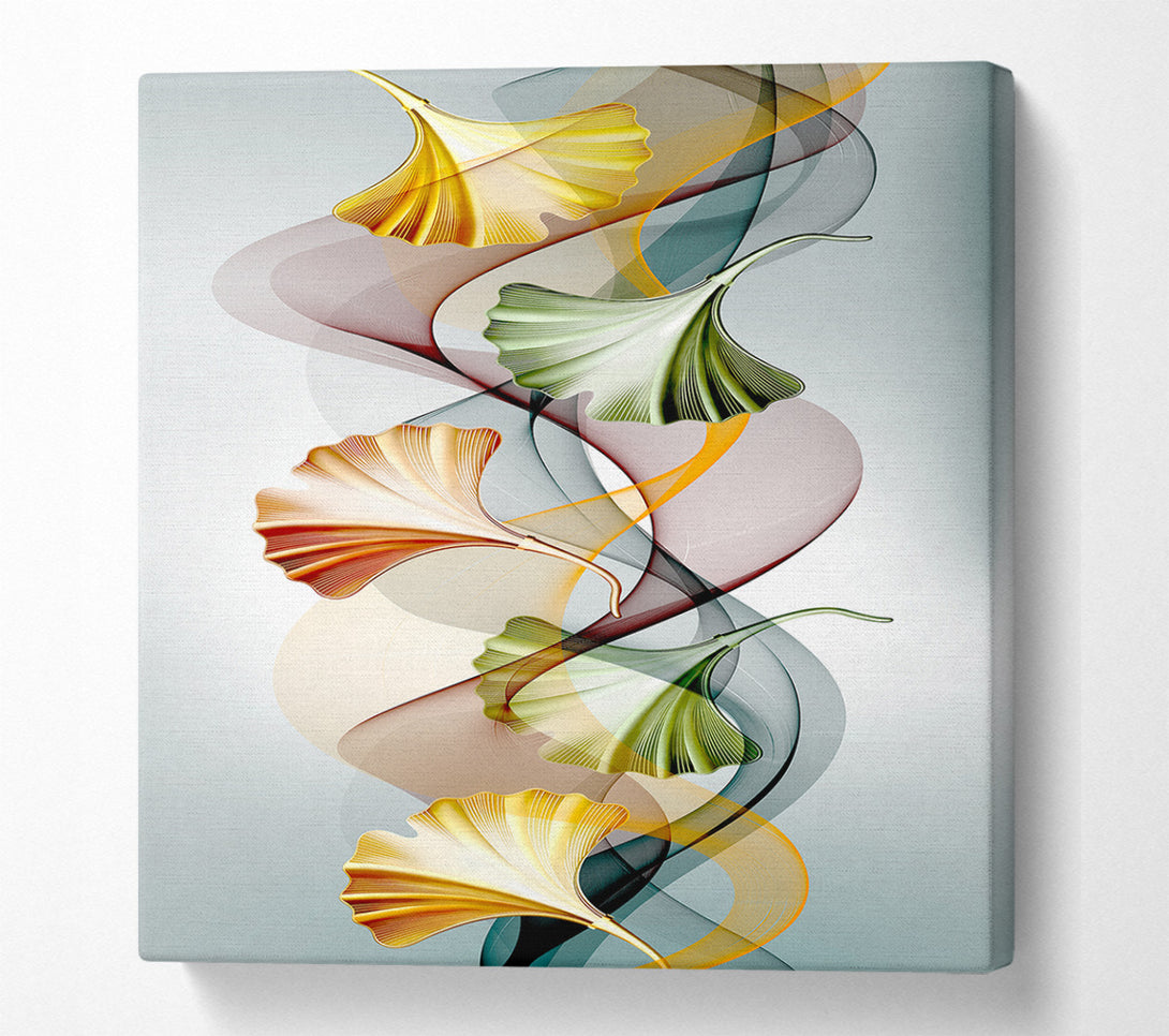  A Canvas Print of Vibrant Coloured Leaves Swirl Canvas Wall Art