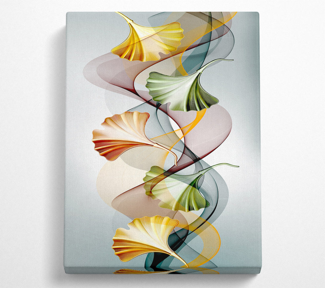  A Canvas Print of Vibrant Coloured Leaves Swirl Canvas Wall Art