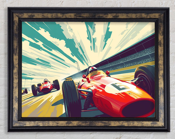 Vintage F1 Racers Framed Print