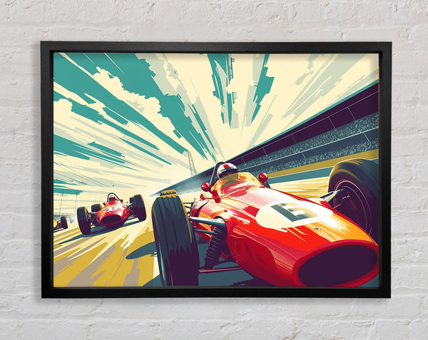 Vintage F1 Racers Framed Print