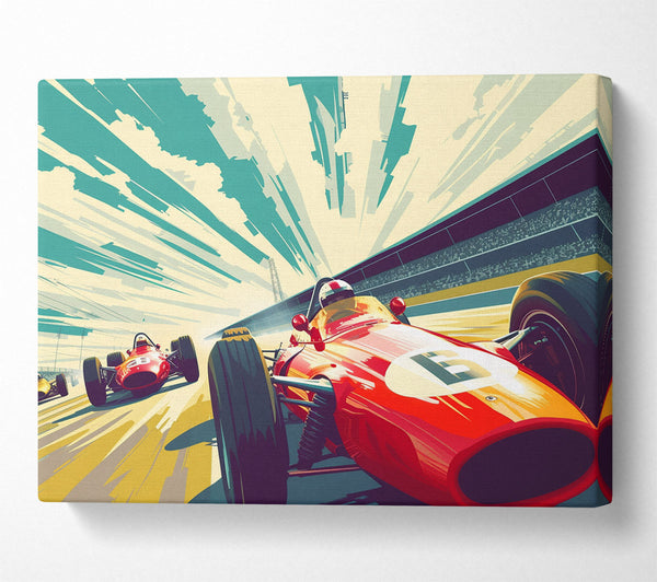  A Canvas Print of Vintage F1 Racers Canvas Print