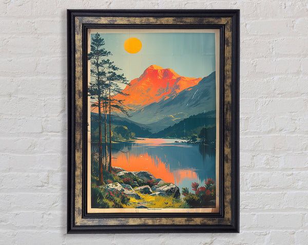 Vintage Travel Poster Sun Framed Print