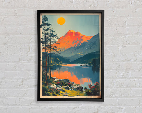 Vintage Travel Poster Sun Framed Print